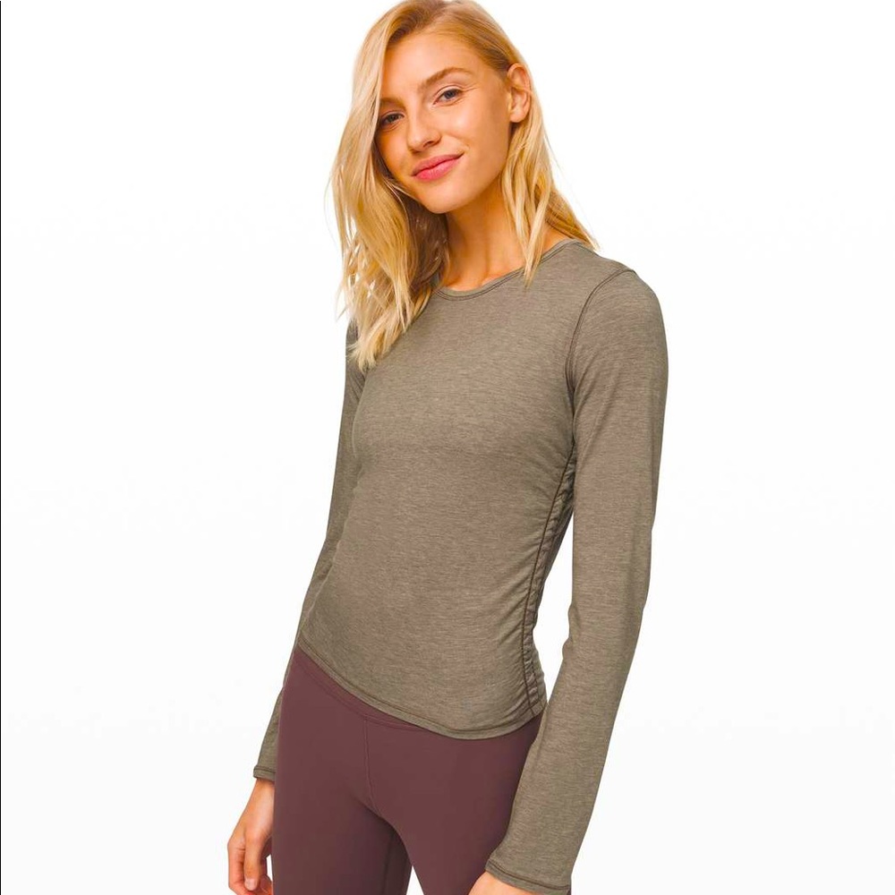 Lululemon Truthful Form Long Sleeve - Heathered Carbon Dust
